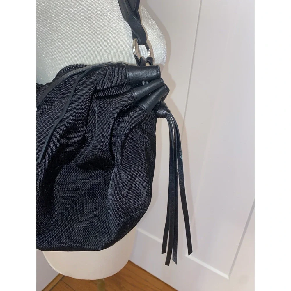 Vintage Lancel Paris Lancel Pop Black Nylon Leather Hobo Tassel Bag Quite Luxury